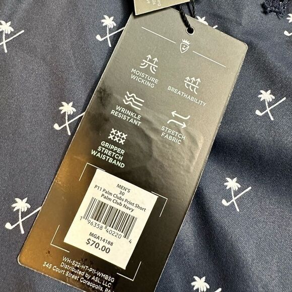 NWT Walter Hagen Navy Blue Palm Club Print Golf Casual 10” Shorts - Size 42 - Picture 6 of 10